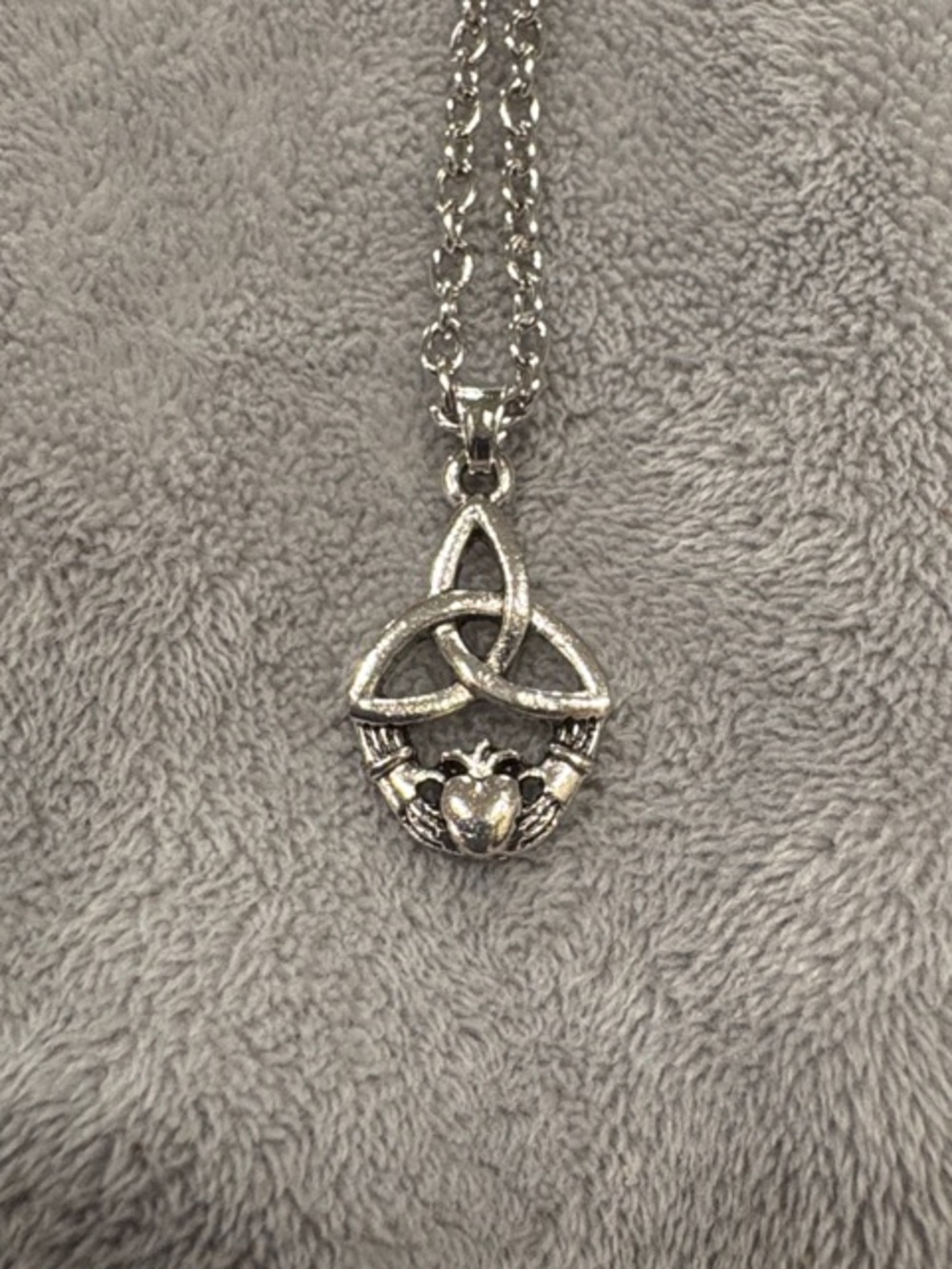 Silver Trinity Knot Claddagh Pendant Necklace - Women’s Jewelry